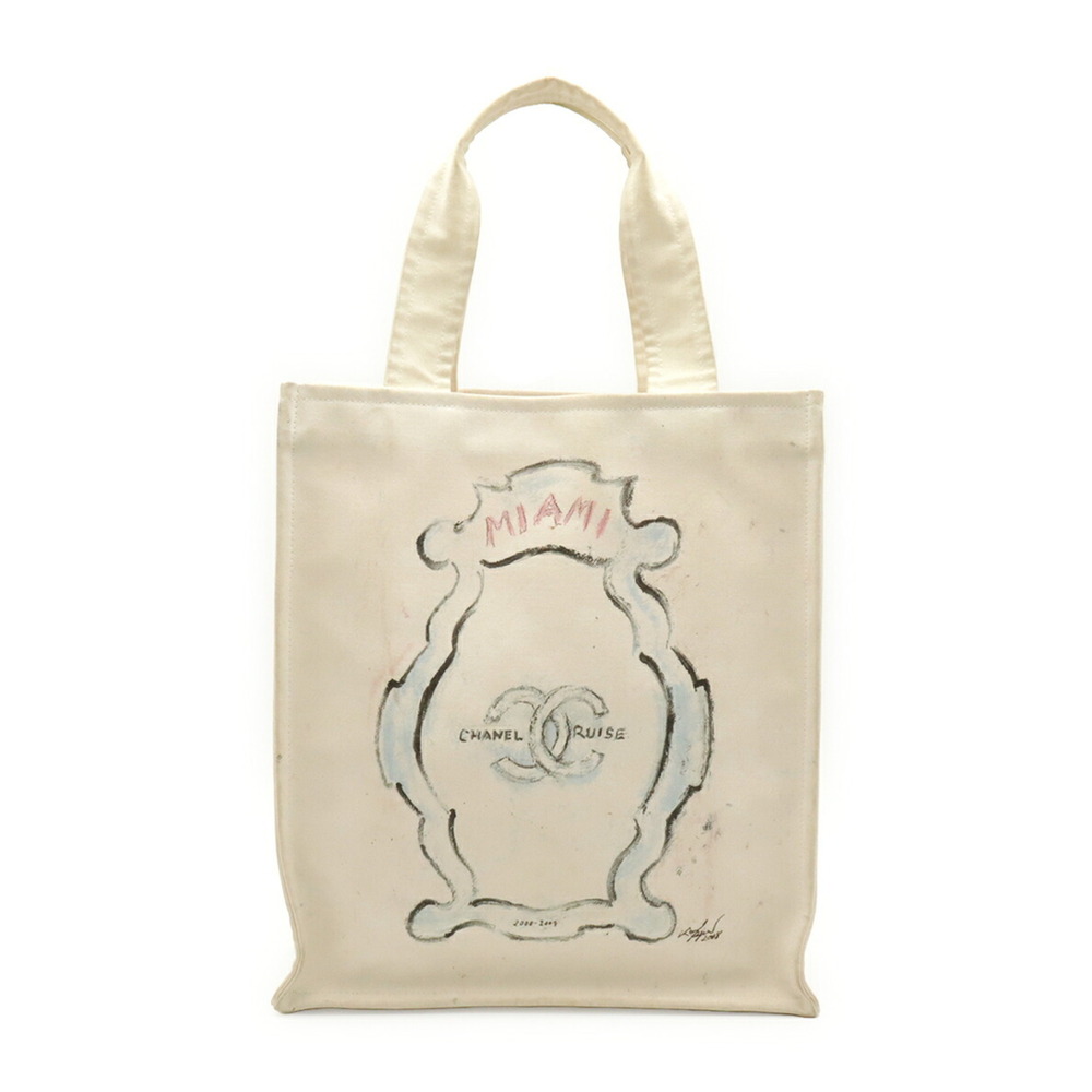 CHANEL Cruise Line Coco Mark Miami Tote Bag, Large Tote, Shoulder Canvas, Ivo...
